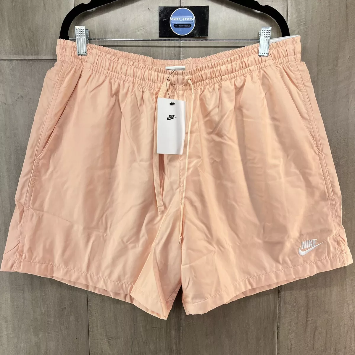 Nike Sportswear Pink Salmon Woven Flow Mesh Lined Shorts Men s