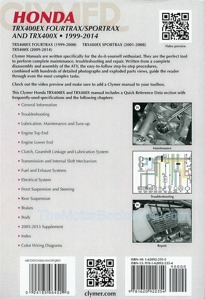 Honda TRX400EX Fourtrax / Sportrax, TRX400X Repair Manual 1999-2014 - Image 2 of 2