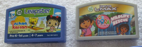 3 Leap Frog Leapster Learning Game Cartridges (Disney Fairies, Dora, Kai-lan) - Picture 1 of 2