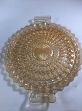 Vintage Indiana Carnival Glass Iridescent Serving Platter Tray 10” Nice