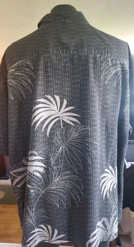 Jamaica Jaxx Hawaiian Black/Gray Button Up Shirt Men's Large XXL Silk - Picture 3 of 14