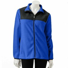 FILA SPORT  Women's Core Essentials Blue Biella Performance Fleece Jacket-Size S