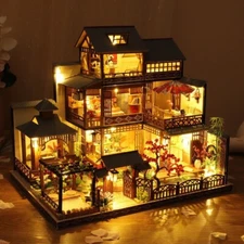 DIY Yaquanting Toy Model House 3D Wooden Puzzle Dollhouse for Adult Xmas Gift