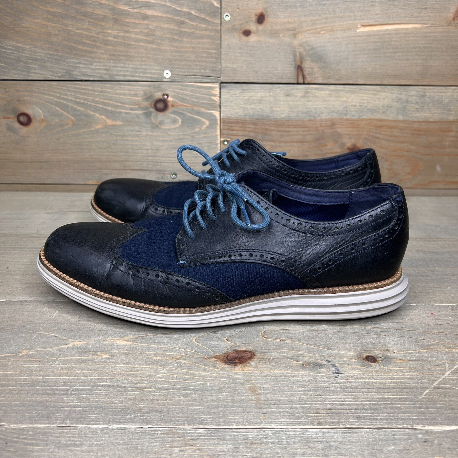 SAOLA Scarpe da ginnastica Oxford Cole Haan Grand Os blu navy tip C23416 taglia 12