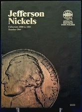 Whitman Jefferson Nickels #1 1938-1961 Coin Folder, Album Book #9009