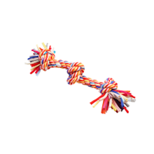 Twist-tee Rope Dog Toy 3 Knot Tugger Tug Strong Puppy Tug Rope Happy Pet @Melian
