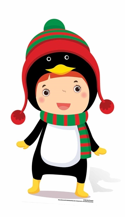 Star Cutouts Mini Penguin Girl Cardboard Cutout 2.10ft - Image 2