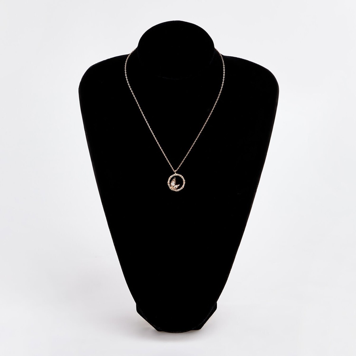 Swarovski Dellium Necklace Round Shape Bamboo White Rose