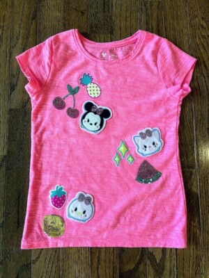 T-shirt Fille Jumping Beans Taille 6 - Rose, Manches Courtes, Occasion Très Bon état