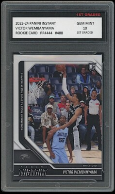 #ad Victor Wembanyama 2023 24 Panini Instant 1st Graded 10 NBA Rookie Card RC #488 $103.99
