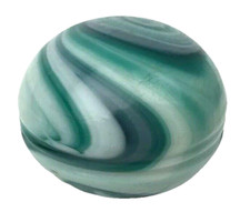 Vintage Vehicle Glass Gear Shifter Knob Marble Turquoise Blue Green Swirl