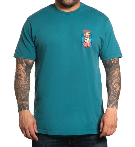 SULLEN CLOTHING EVE TATTOO GIRL ART BLUE PREMIUM T-SHIRT - Picture 2 of 3