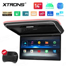 14" IPS Android 11 Car TV Roof Monitor Mount Overhead 1080P Wireless Mirroring
