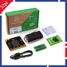 BBC Micro:bit V2 Go Starter Kit with Batteries, Micro USB Cable for Programming