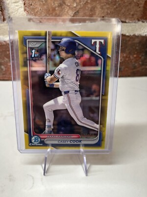 2024 Bowman Draft Casey Cook 1st Yellow Refractor /75 Rangers
