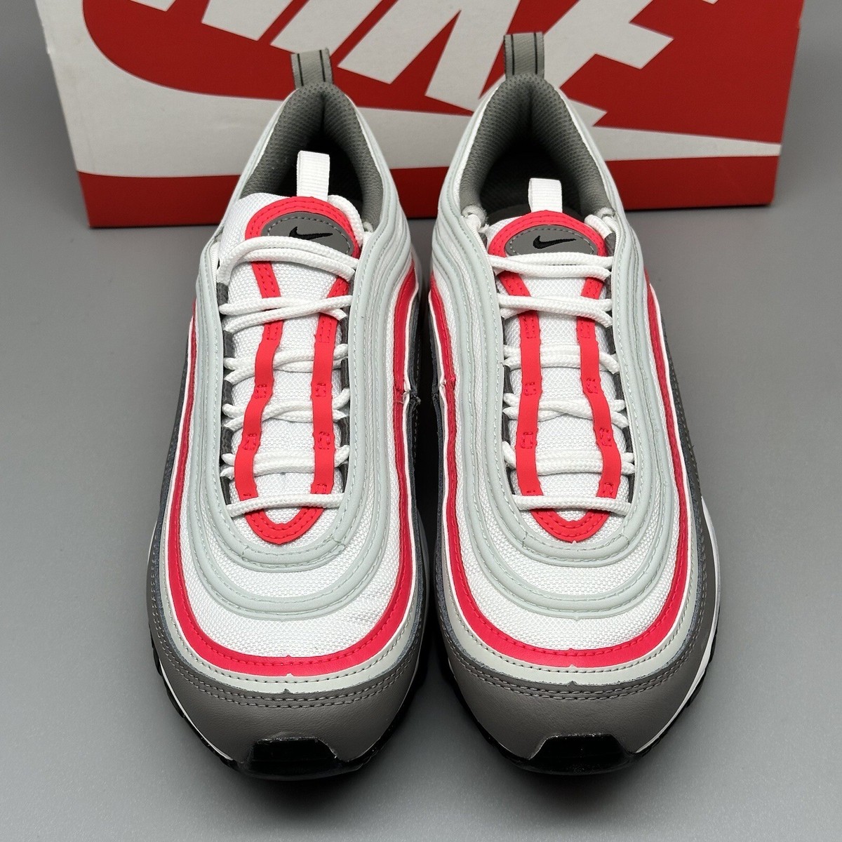 Nike Air Max 97 GS Big Kids' Size 7Y / Womens 8.5 White Red Grey