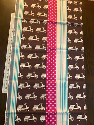 Echino Ni-Co Scooter Cotton Linen Canvas Japanese Print Etsuko Furuya 40'' x 44''