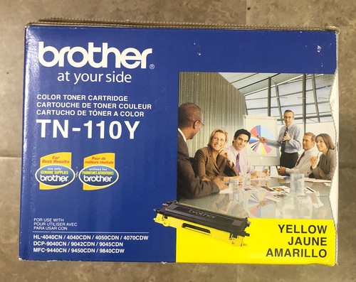 Yellow Toner Cartridge TN-110Y Genuine Brother TN110Y Free US Shipping SEALED - Zdjęcie 4 z 6