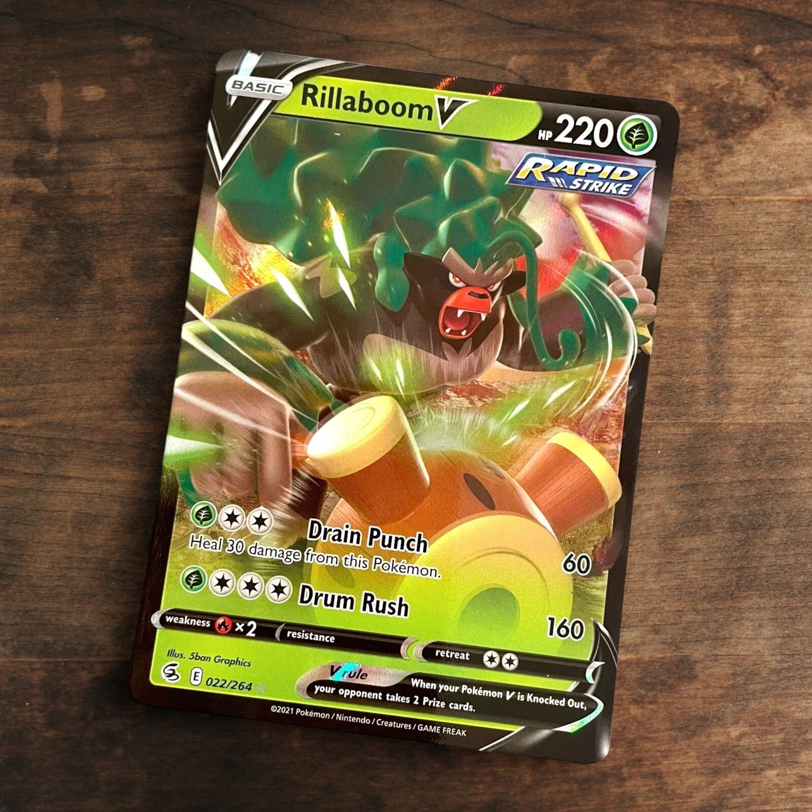 Rillaboom V 022/264 Ultra Rare Near Mint Pokemon TCG Fusion Strike