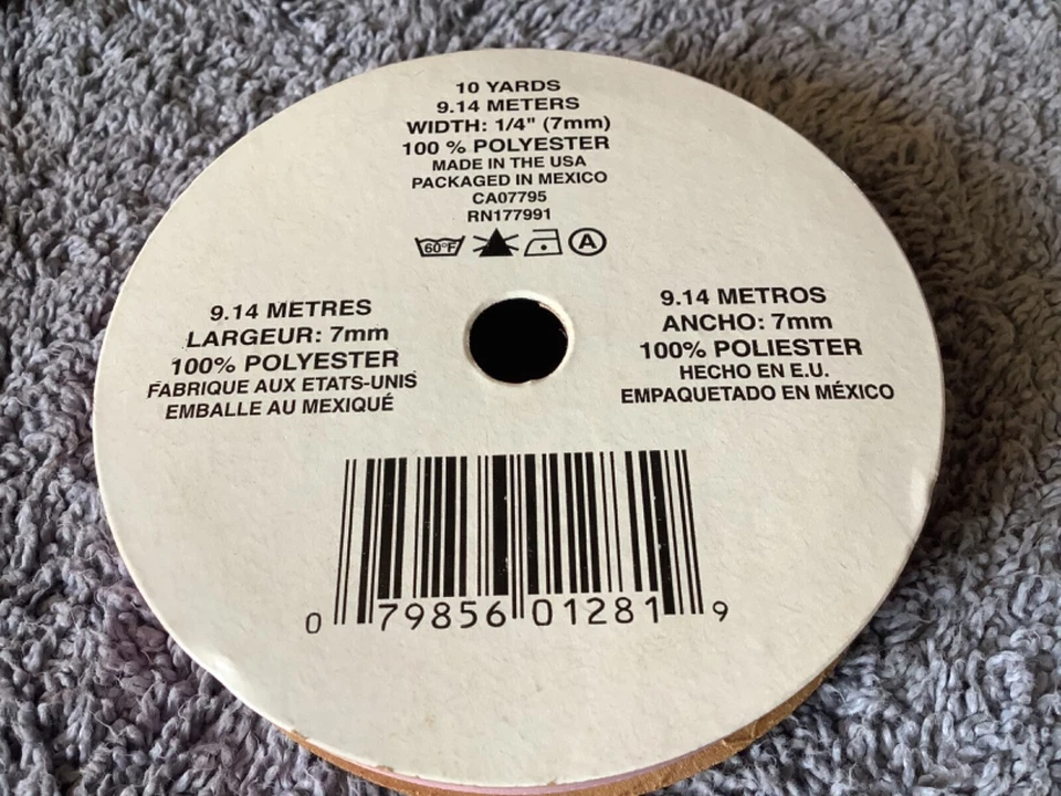 3 Offray Spool Ribbon, Light Pink, 30 Yards, 1/4”  Width - Image 3 of 4