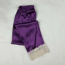 Lady Faux Silk Lace Pants Satin Sleepwear Trousers Pyjama Bottoms Nightwear Home