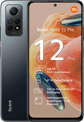 Xiaomi Redmi Note 12 Pro Graphite 8GB Ram 256GB Specher neu