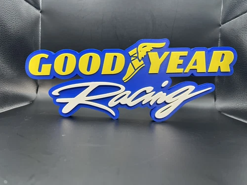 Goodyear Racing Logo Sign Display | 3D Wall Desk Shelf Art