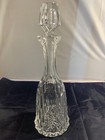 GLASS CRYSTAL DECANTER LINE DETAILS GREAT TOPPER 14" X 4" maybe Atlantis — photo 1