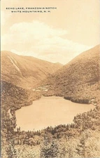 RPPC White Mountains NH Echo Lake Birdseye View Franconia Notch early 1900s