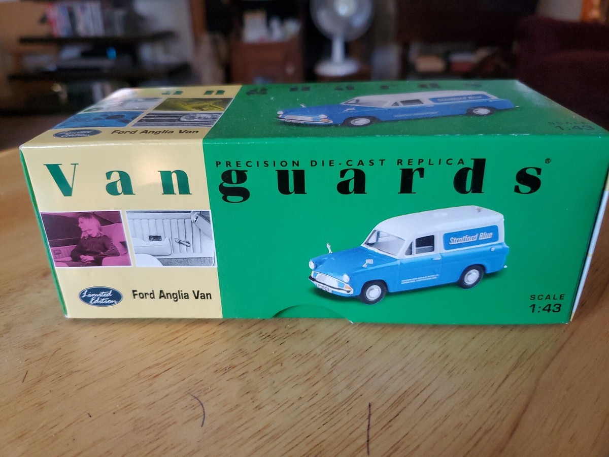 Vanguards VA 00414 Ford Anglia Van Stratford Blue 1:43