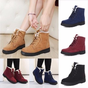 New-Ladies-Lace-Up-Snow-Ankle-Boots-Womens-Winter-Warm-Fur-Lined-Flat-Shoes-Size