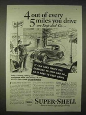 1935 Super-Shell Gasoline Ad - 4 out of every 5 Miles