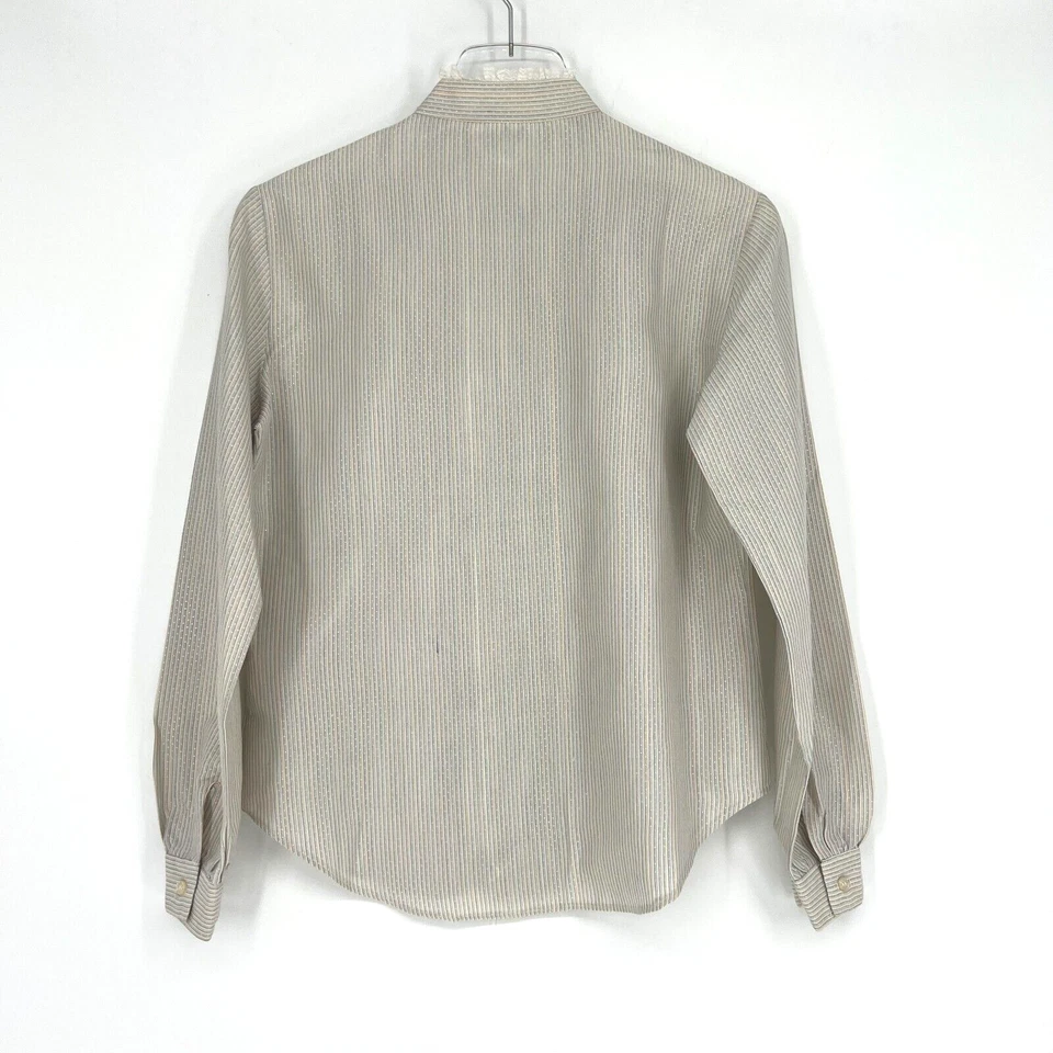 Blusa Lady Manhattan VTG Top Feminina 8 Vitoriana Feminina Babado Listra Romântica - Imagem 2 de 4