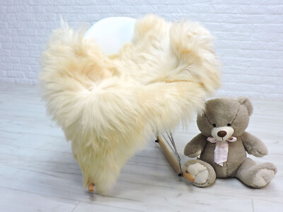 REAL ICELANDIC SHEEPSKIN RUG AREA RUG CREAM LARGE SHEEPSKIN SHAG RUG 39/1