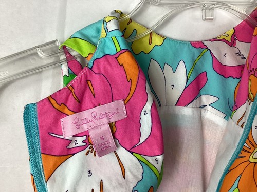Lilly Pulitzer Dress Girls Size 5 Paint by Number Floral Sleeveless - Picture 12 of 14