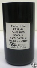 Packard PRMJ64 Motor Start Capacitor 64-77 MFD UF / 330 VAC