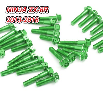 Green Crankcase Cover Engine Bolt For Kawasaki Ninja ZX-6R 13 14