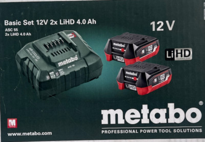 METABO 12V Akku + Ladegerät Basic Set 2x Akku 4,0 Ah