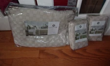 New Hotel Collection Diamond Embroidery Coverlet & Euro Shams 3pc