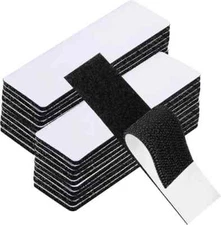 20 Sets Heavy Duty Hook & Loop Adhesive Strips: Sticky Back Fastener 1x4” Black