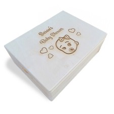 Wooden Engraved Personalised Baby Birthday/baby Shower Box,Unpainted  40 - 6 