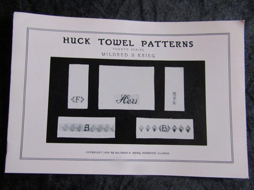 Huck Towel Patterns Vintage Lot 3 Stitch Designs Monograms Mildred V Krieg M - Picture 9 of 20