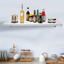 Wall Mounted Folding Table - Collapsible Stainless Steel Workbench Shelf