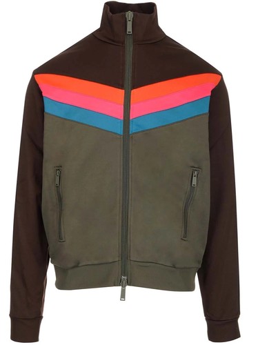 New Dsquared2 Colour-Block Panelled Zip-Up Track Jacket MSRP $845 RARE Sz XL Men