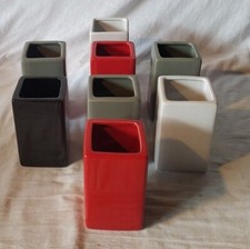 set 8 vasetti parallelepipedo colorati ceramica Portico