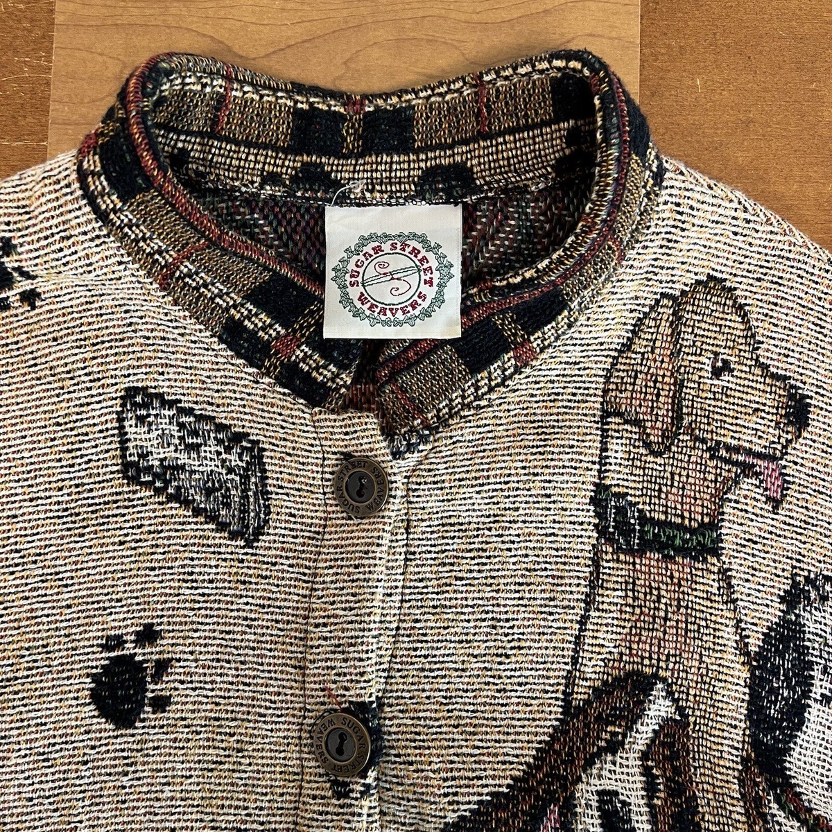 Vintage Sugar Street Weavers Sweater Womens Small Dogs