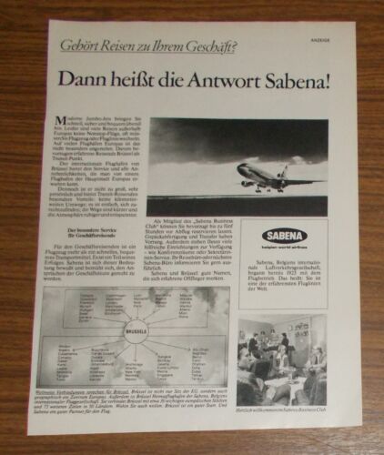 Publicité rare SABENA le service spécial Boeing 747 1978 - Photo 1/1
