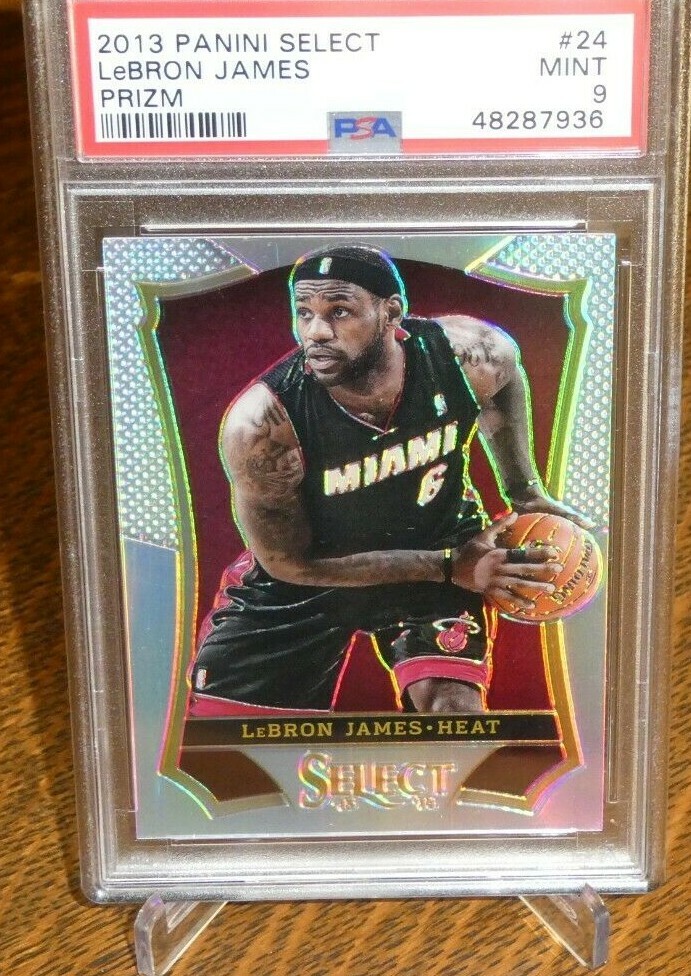 2013 PANINI SELECT LEBRON JAMES SILVER PRIZM PSA MINT 9!! !! CARD # 24