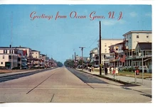 Main Street Scene-No Car Sunday-Ocean Grove-New Jersey-Vintage 1975 Postcard