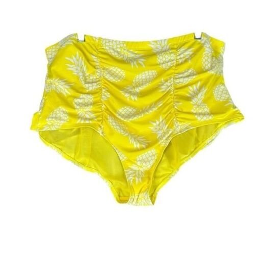 Torrid NWT Women’s 4X Yellow Pineapple Print High Waist Bikini Bottoms Tropical